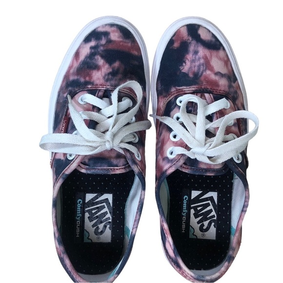 Vans Women's 5.5 Comfycush Authentic Grunge Wash Tie Dye Skate Shoe  721356 - Picture 2 of 5